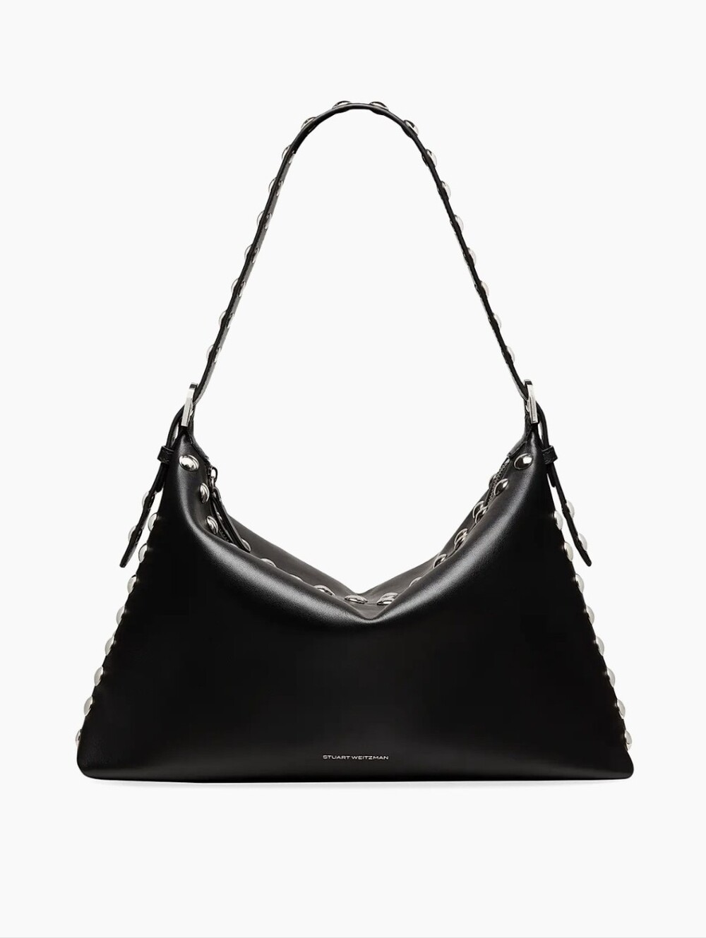 Stuart Weitzman Moto Calf Leather Studded Bag. Made In Italy. NWT